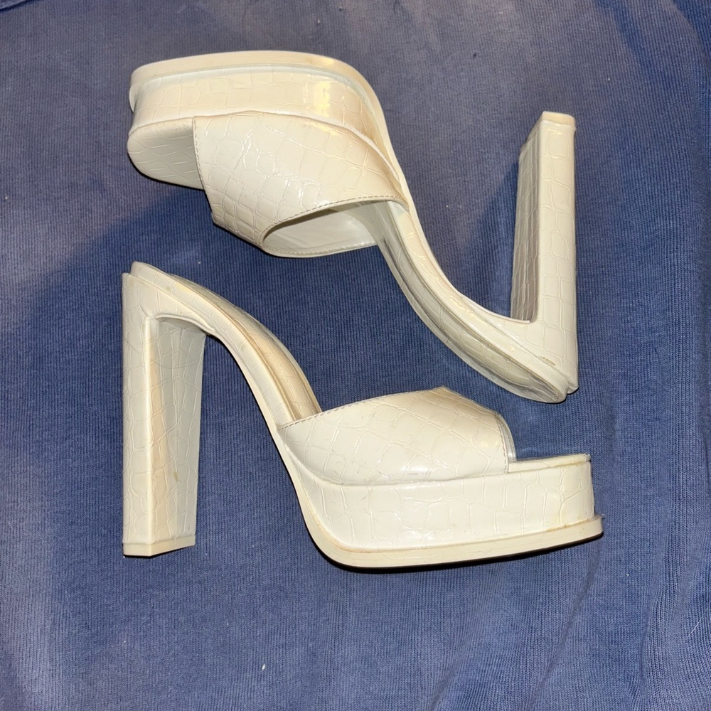 Elegant Cream Platform Heels